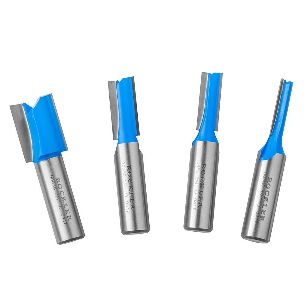 Rockler 4-Pc. Straight Bit Set - 1/2" Shank