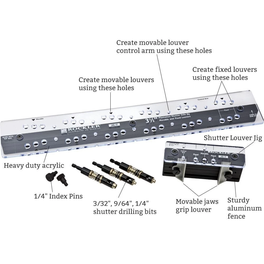 3-1/2'' Fixed/Movable Louver Shutter Jig And Hardware - Image 5