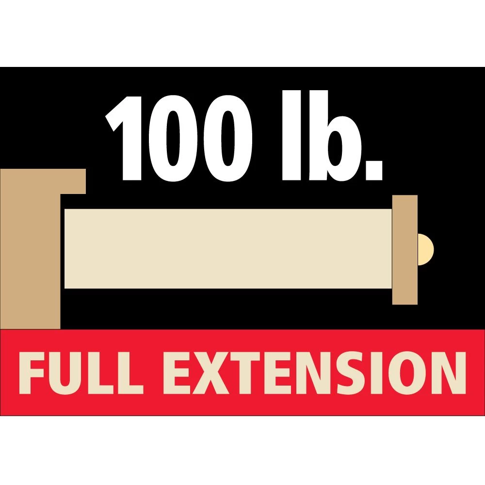 100-lb. Push-to-Open Full Extension Drawer Slides - Centerline® 757-P (16" To 22") - Image 5