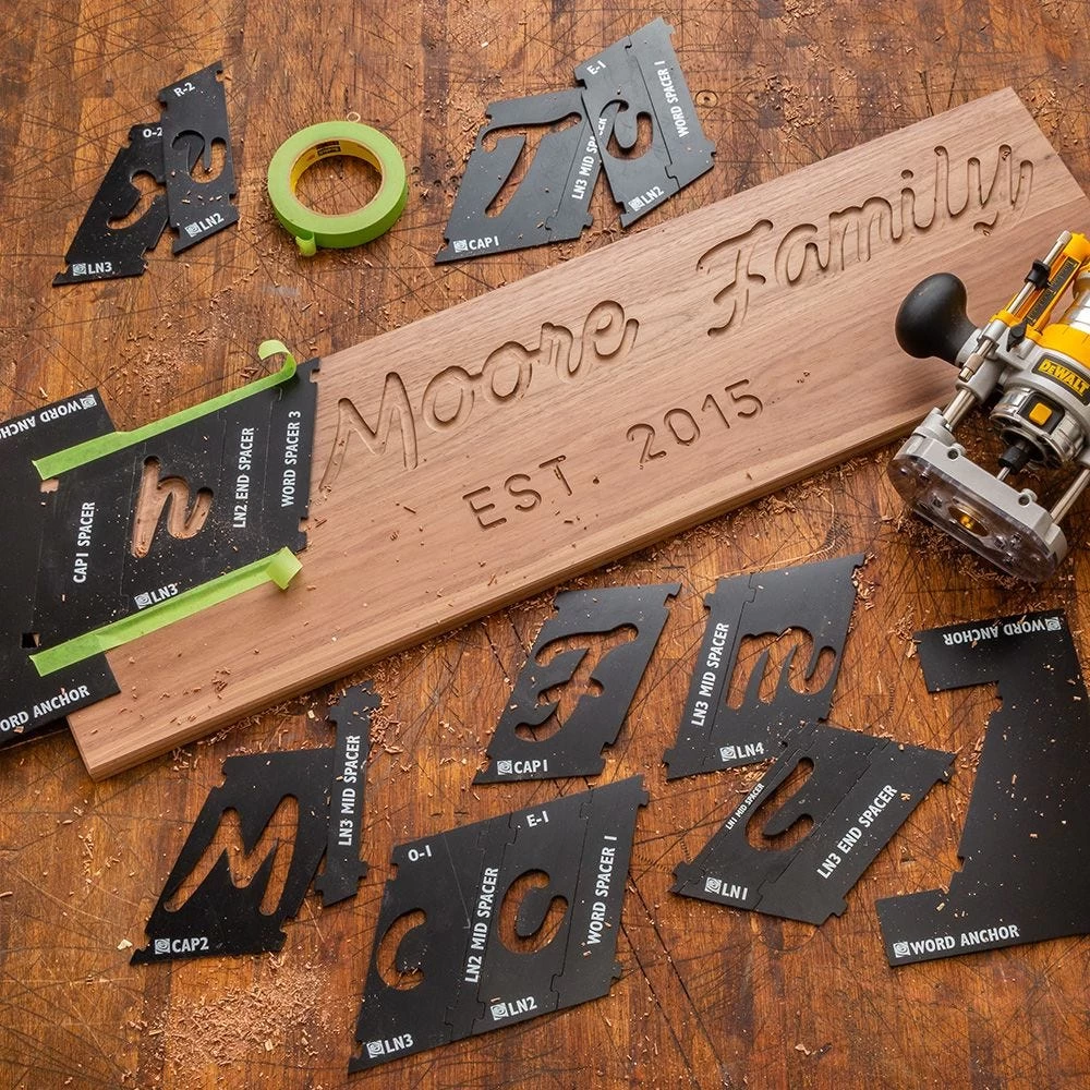 Rockler Interlock Signmaker's Templates, Script Font - Image 3