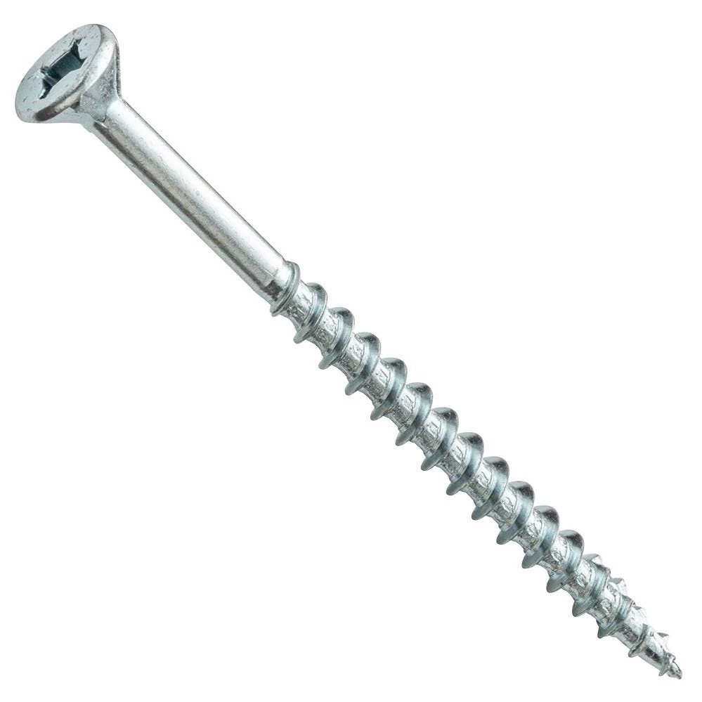 Centerline #8 X 2-1/2'' Flat Head Square X Self-Countersinking Fluted-Tip Wood Screws, Zinc, 100-Pack