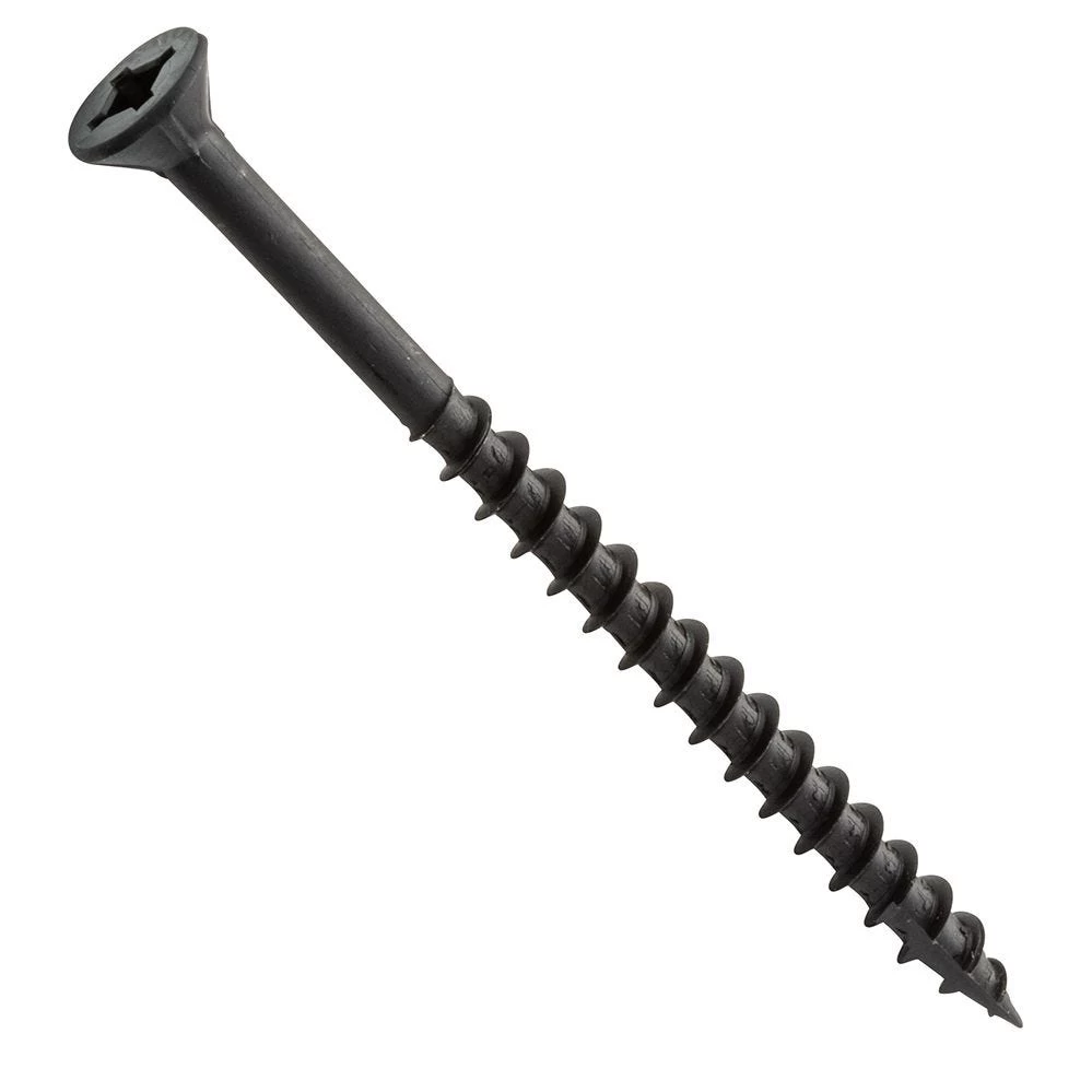 Centerline #8 X 2-1/2'' Flat Head Square X Self-Countersinking Fluted-Tip Wood Screws, Black, 100-Pack